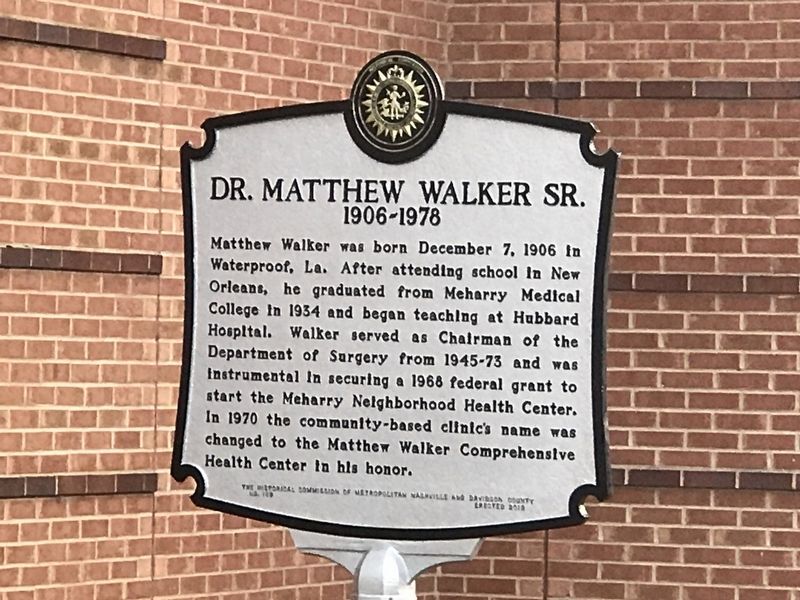 Dr. Matthew Walker Sr. Marker. Click for full size. Dr. Matthew Walker Sr. Marker image. Click for full size.