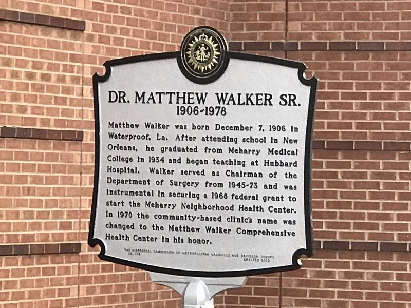 Dr. Matthew Walker Sr. Marker image. Click for full size.