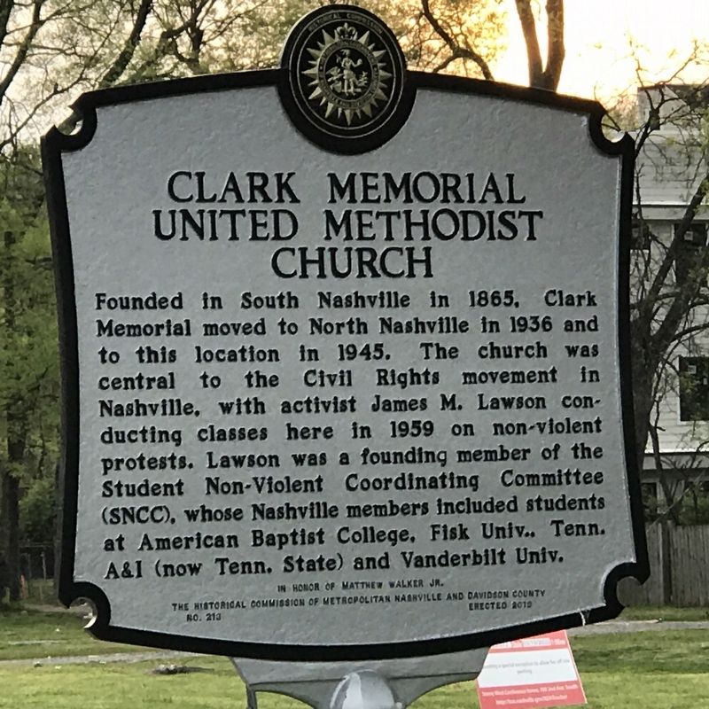 Clark Memorial United Methodist Church Marker image. Click for full size.