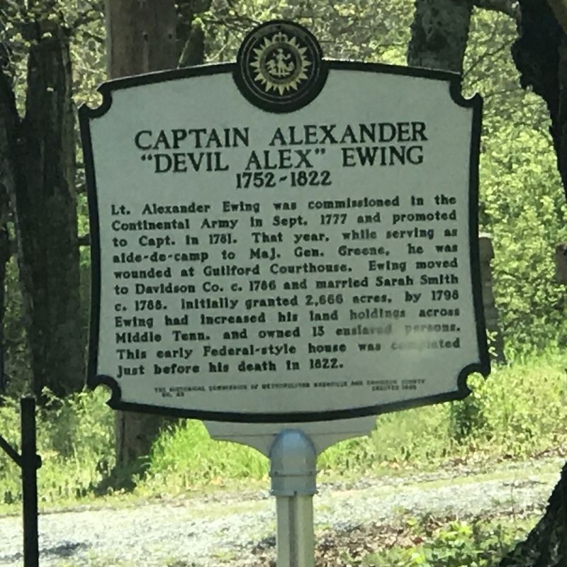 Captain Alexander "Devil Alex" Ewing Marker image. Click for full size.
