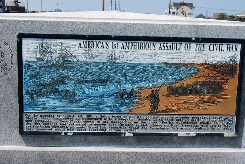 America's 1st Amphibious Assault of the Civil War Marker. Click for full size. America's 1st Amphibious Assault of the Civil War Marker image. Click for full size.