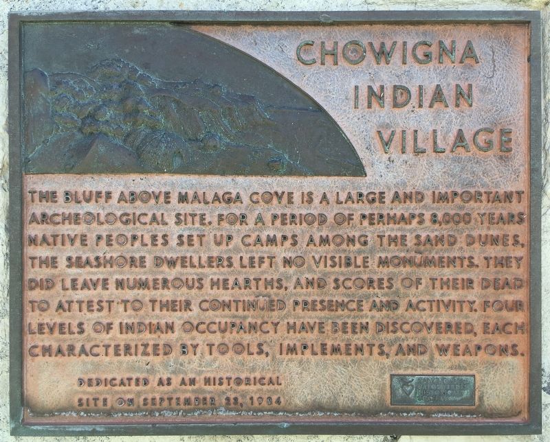 Chowigna Indian Village Marker. Click for full size. Chowigna Indian Village Marker image. Click for full size.
