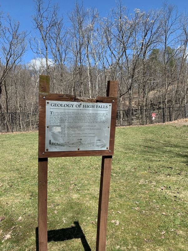 Geology of High Falls Marker. Click for full size. Geology of High Falls Marker image. Click for full size.