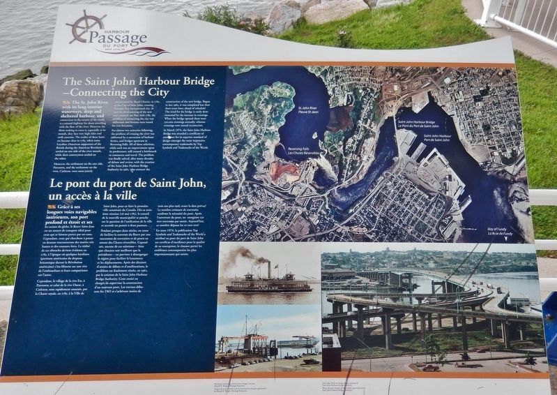 The Saint John Harbour Bridge /<br>Le pont du port de Saint John Marker image. Click for full size.