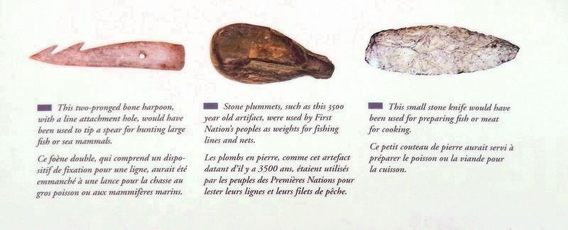 Marker detail: Fishing implements / Outils de pêche. Click for full size. Marker detail: Fishing implements / Outils de pêche image. Click for full size.