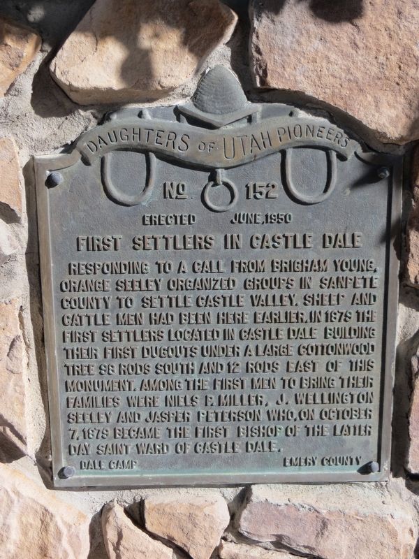 First Settlers in Castle Dale Historical Marker