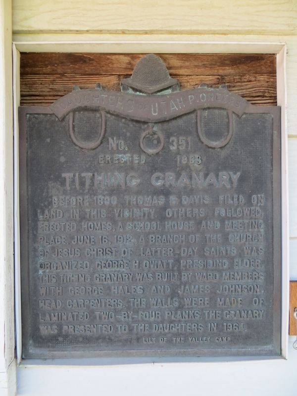 Tithing Granary Marker. Click for full size. Tithing Granary Marker image. Click for full size.