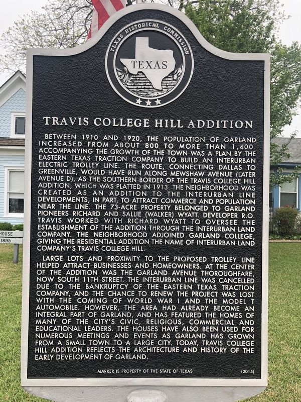 Travis College Hill Addition Marker image. Click for full size.