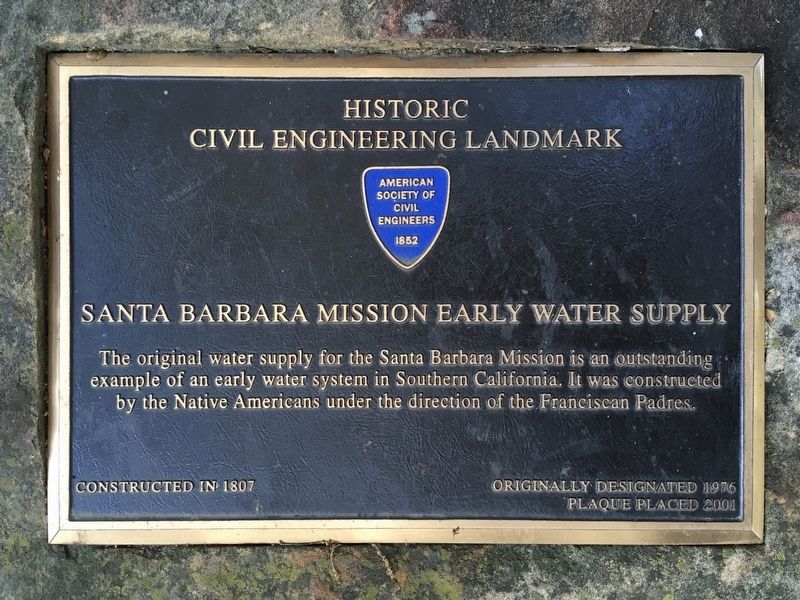 Mission Water Supply Marker image. Click for full size.