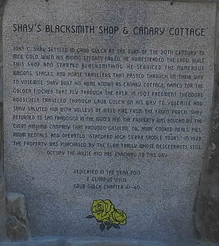 Shay's Blacksmith Shop & Canary Cottage Marker image. Click for full size.