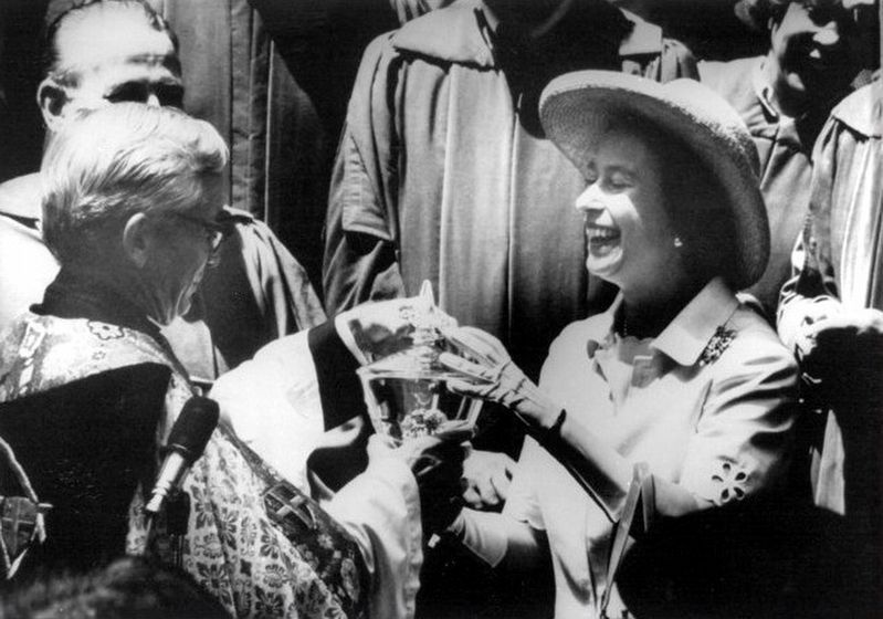 Queen Elizabeth II Receives Back Rent from Trinity Church. Click for full size. Queen Elizabeth II Receives Back Rent from Trinity Church image. Click for full size.