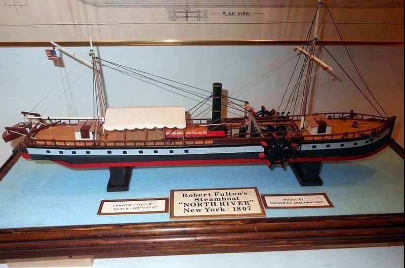 Model of the North River Steamboat at the Hudson River Maritime Museum.. Click for full size. Model of the North River Steamboat at the Hudson River Maritime Museum. image. Click for full size.