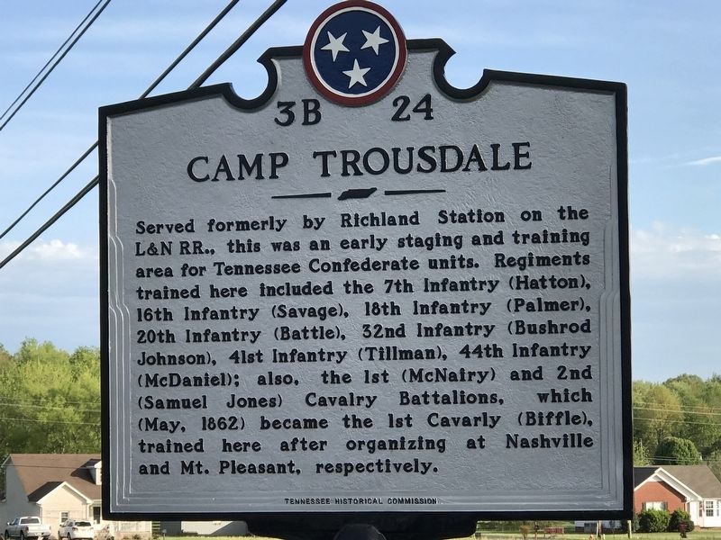 Camp Trousdale Marker. Click for full size. Camp Trousdale Marker image. Click for full size.