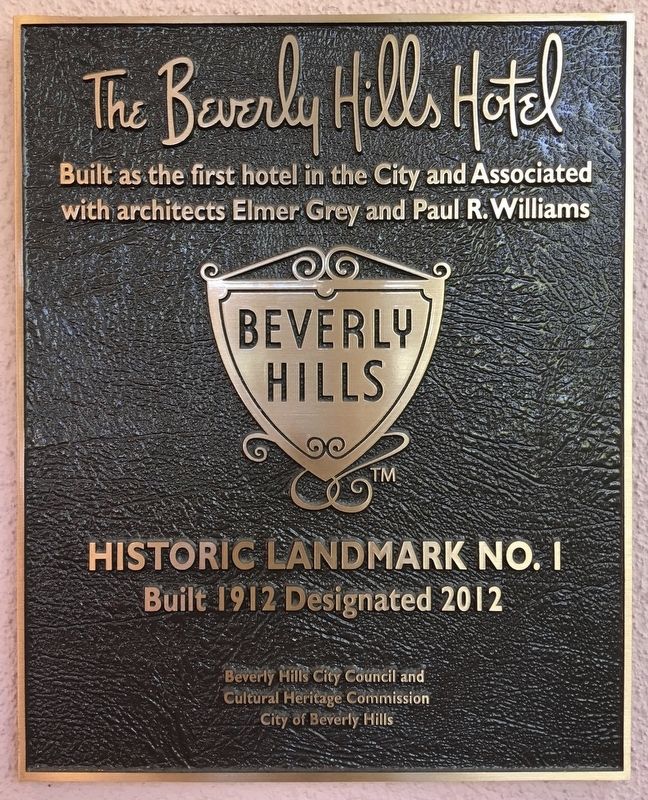 Beverly Hills Hotel Marker image. Click for full size.