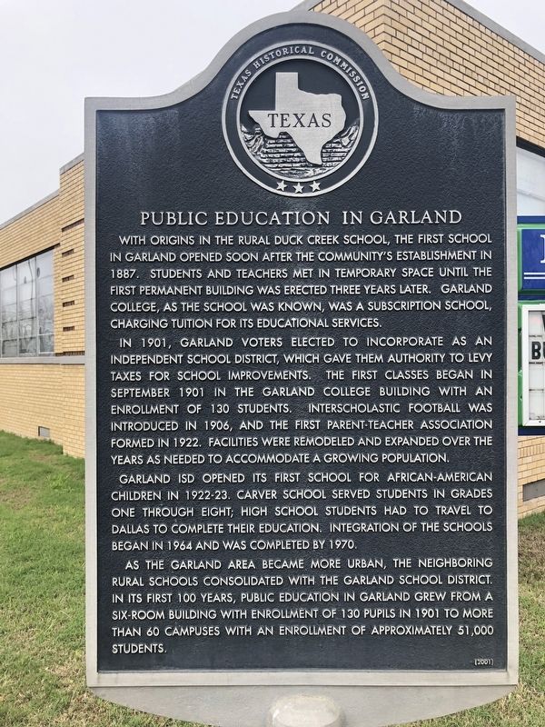 Public Education in Garland Marker image. Click for full size.