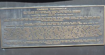 Carbon Tabernacle Marker. Click for full size. Carbon Tabernacle Marker image. Click for full size.