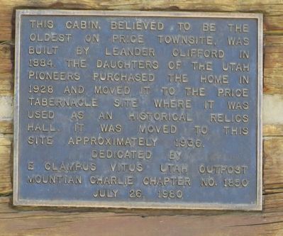 Oldest Cabin in Price Marker image. Click for full size.