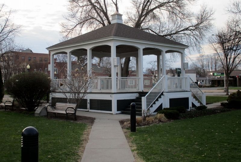 “The Spirit of Glens Falls” Marker and the gazebo image. Click for full size.
