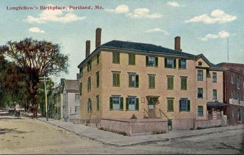Henry Wadsworth Longfellow's birthplace, demolished 1955. image. Click for full size.