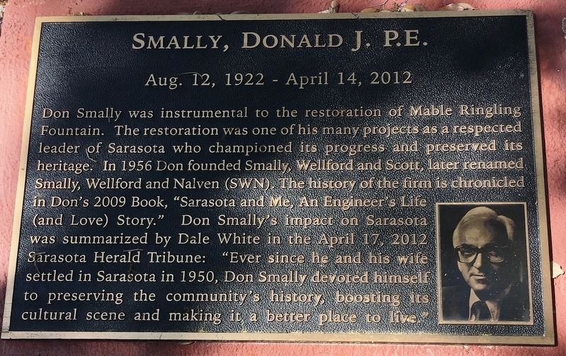 Smally, Donald J. P.E. Marker image. Click for full size.