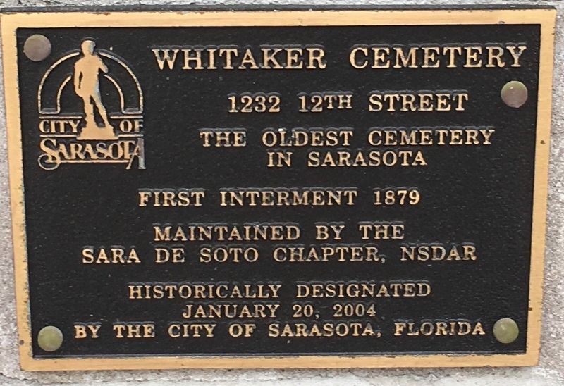 Whitaker Cemetery Marker image. Click for full size.