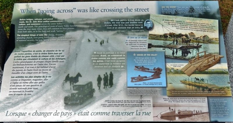 When "going across" Was Like Crossing the Street Marker image. Click for full size.