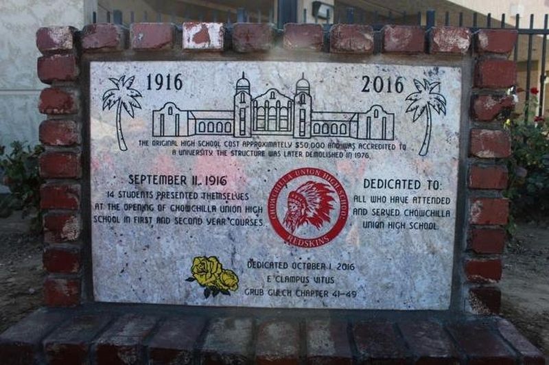 Chowchilla Union High School Marker image. Click for full size.