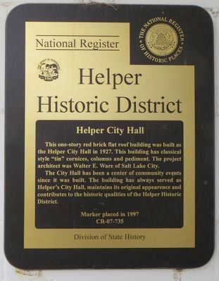 Helper City Hall Marker image. Click for full size.