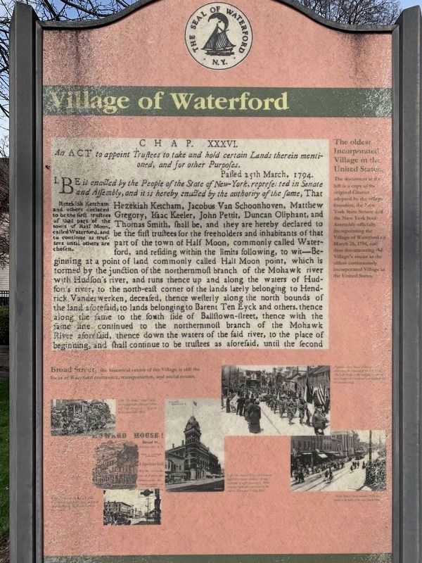 Village of Waterford Marker image. Click for full size.