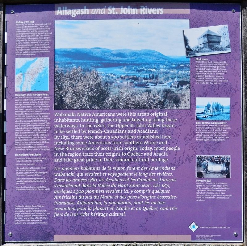 Allagash and St. John Rivers Marker image. Click for full size.