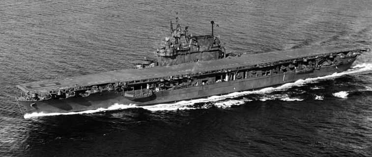 USS Enterprise (CV-6), September 1945 image. Click for full size.