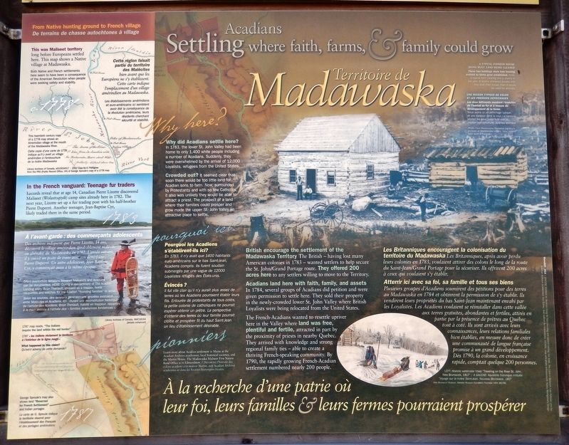 Territoire de Madawaska Marker image. Click for full size.