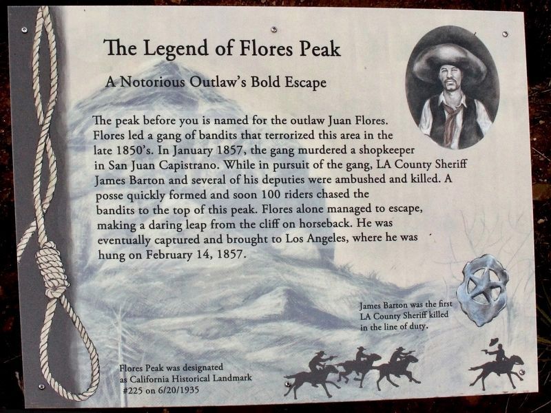 Legend of Flores Peak Marker image. Click for full size.