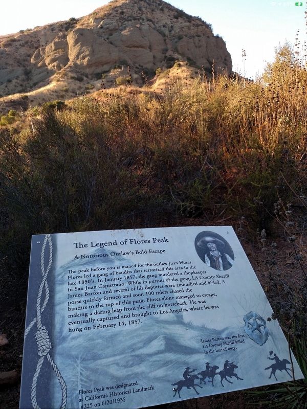 Marker and Flores Peak image. Click for full size.