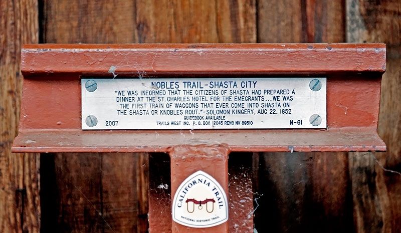 Nobles Trail - Shasta City Marker image. Click for full size.