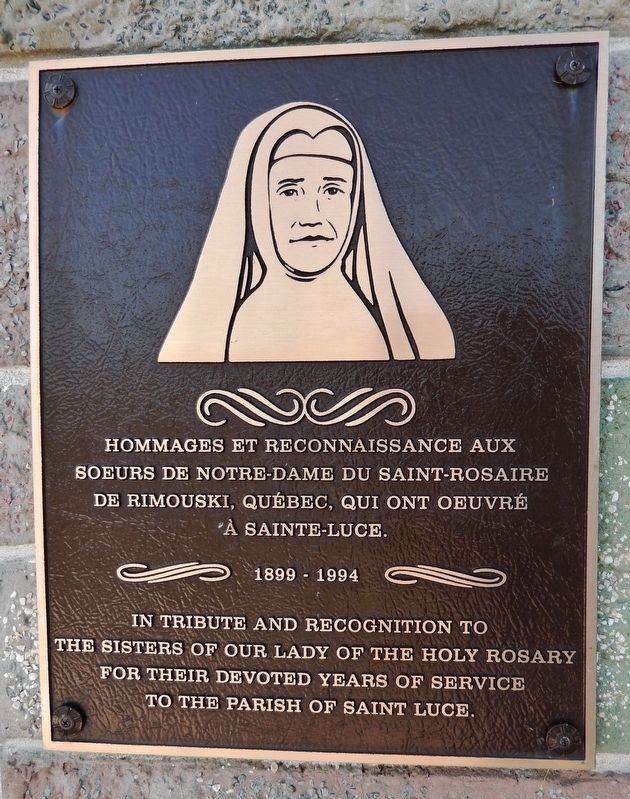 Sisters of Our Lady of the Holy Rosary Plaque<br>(<i>located near marker</i>) image. Click for full size.