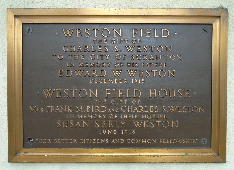 Weston Field and Field House Marker image. Click for full size.