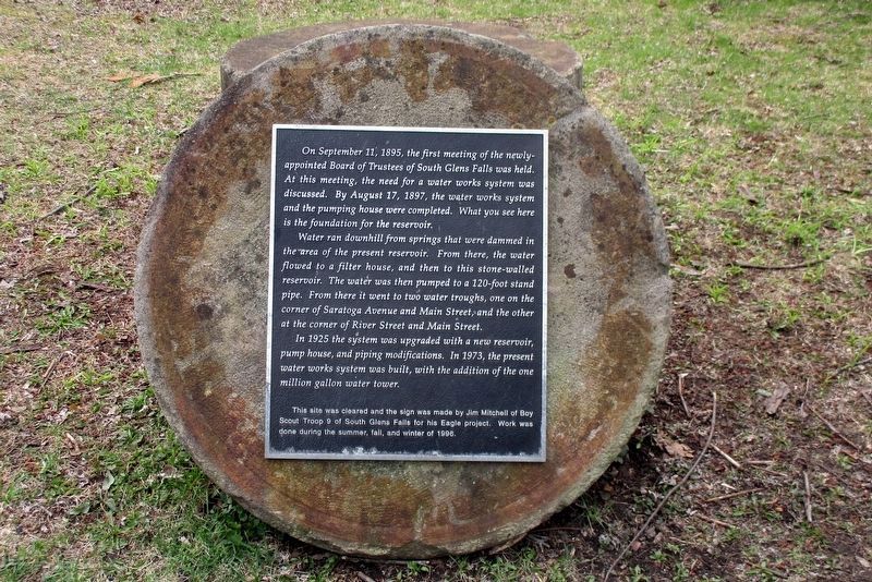Site of the South Glens Falls Water Plant - Informational Marker image. Click for full size.