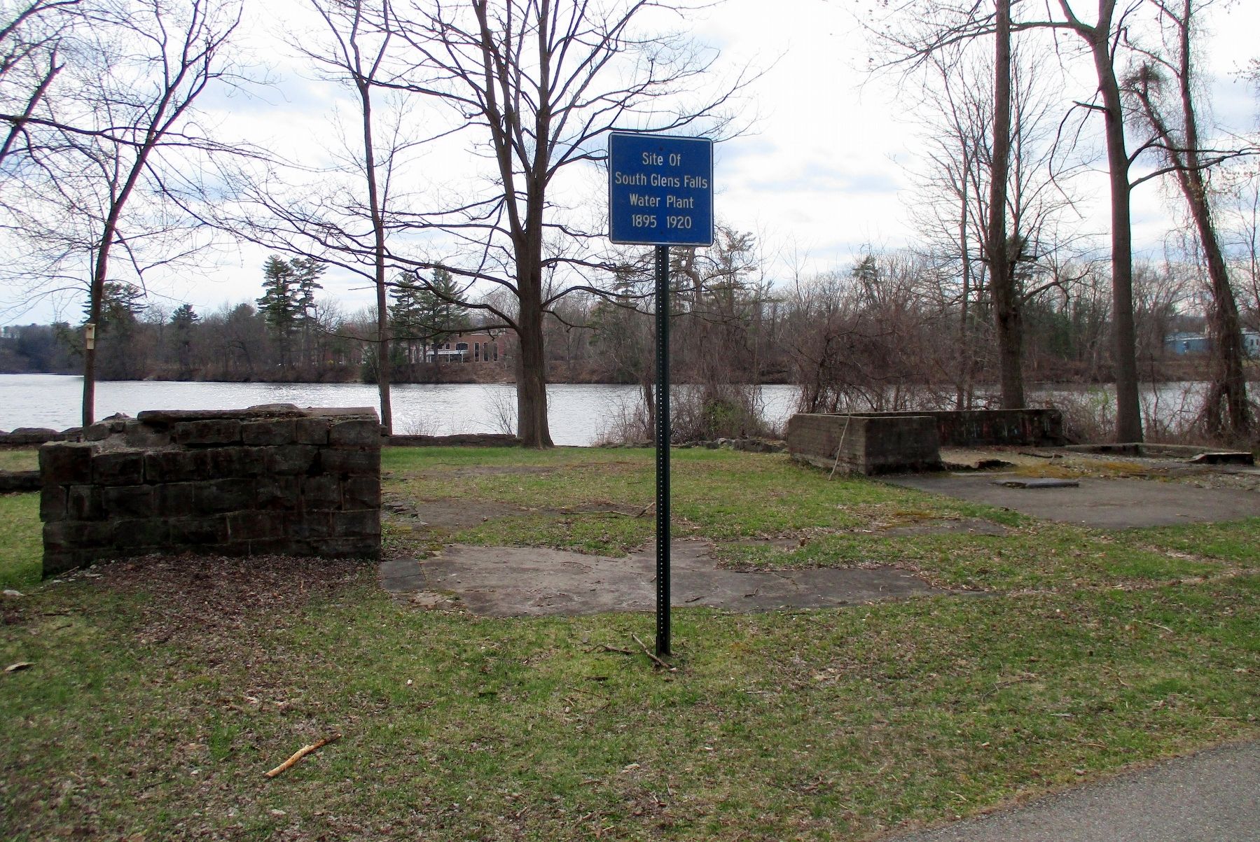 Site of the South Glens Falls Water Plant and Marker image. Click for full size.
