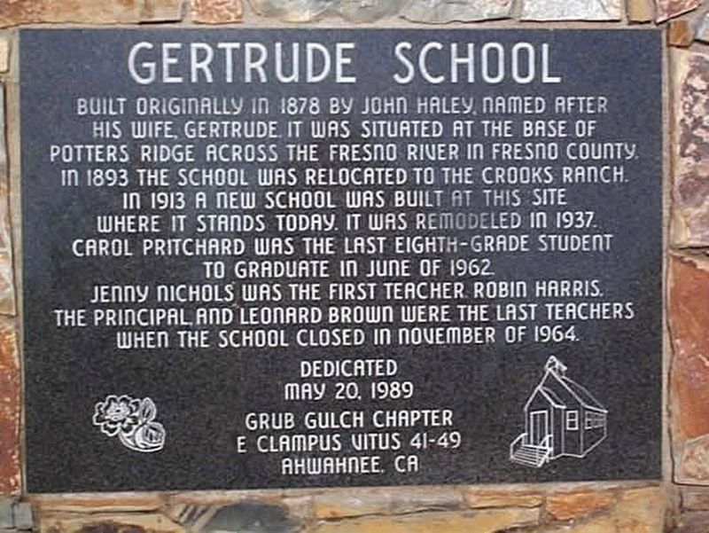 Gertrude School Marker image. Click for full size.