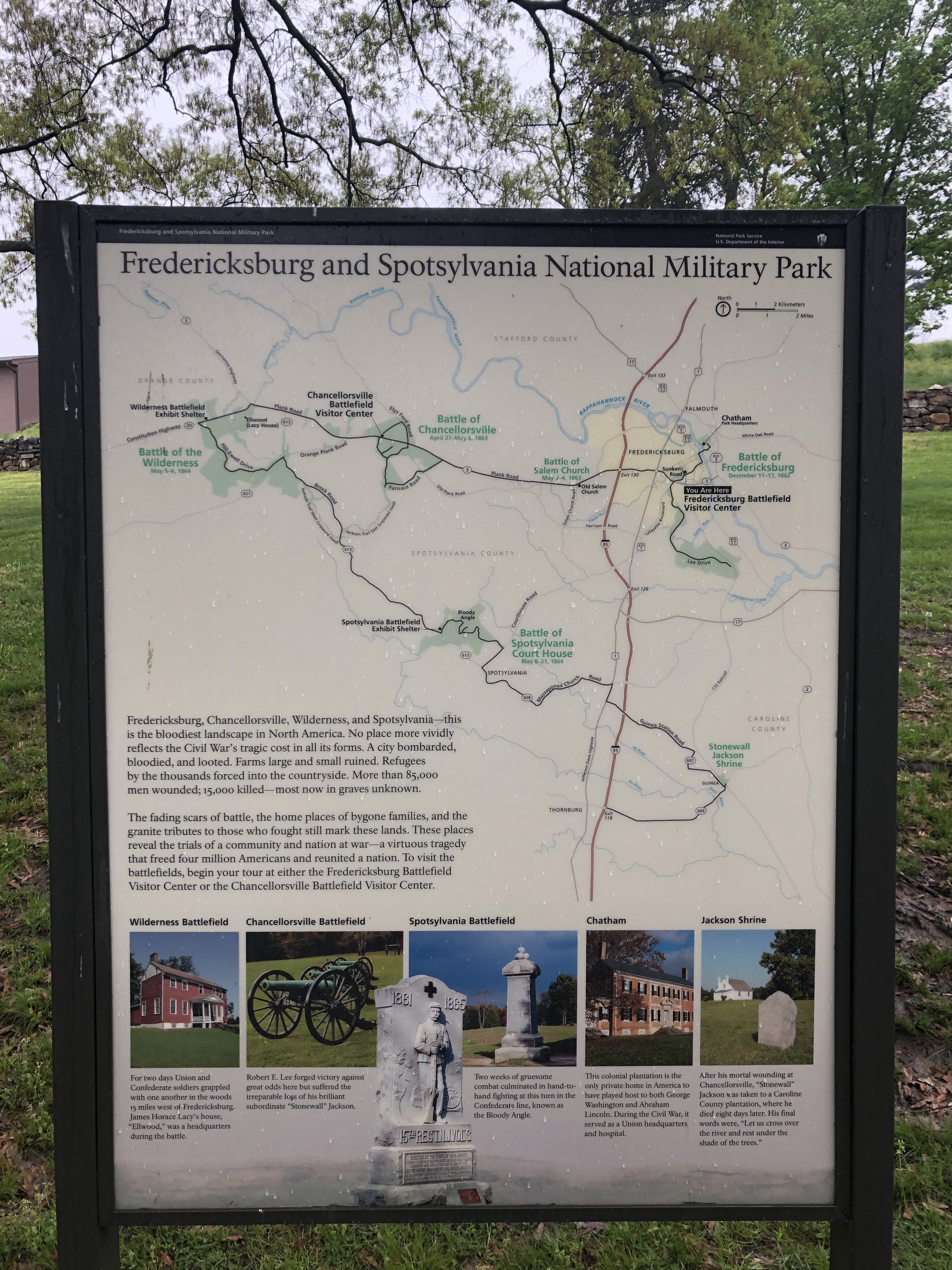 Fredericksburg and Spotsylvania National Military Park Marker
