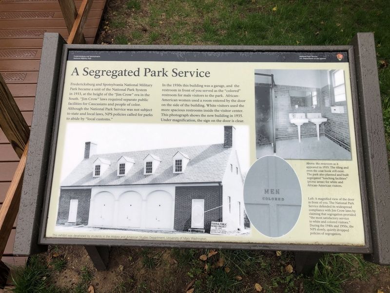 A Segregated Park Service Marker image. Click for full size.