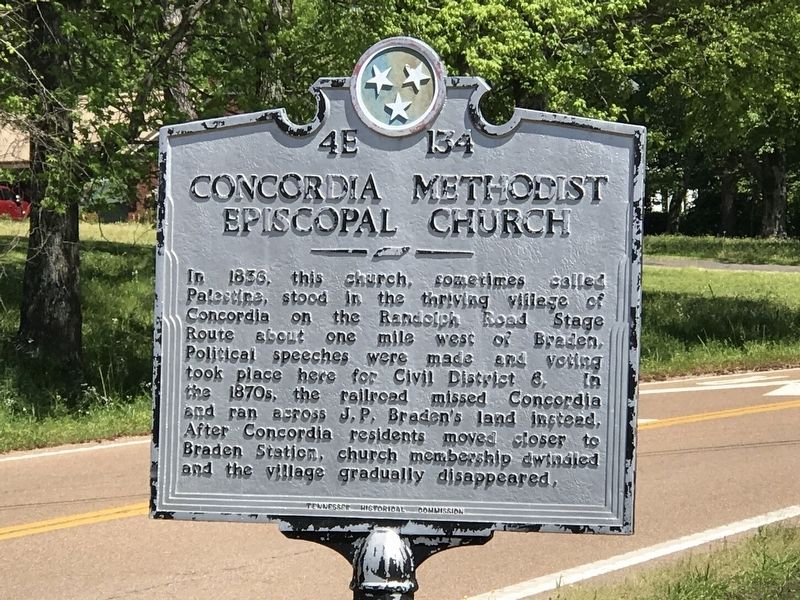 Concordia Methodist Episcopal Church Marker image. Click for full size.