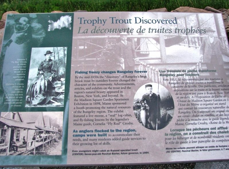 Trophy Trout Discovered /<br>La dcouverte de truites trophes Marker image. Click for full size.
