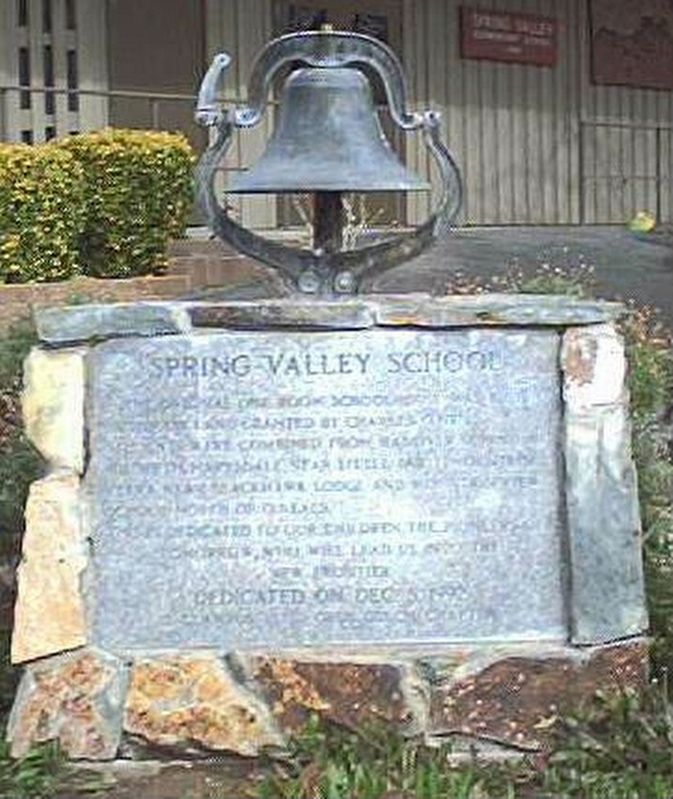Spring Valley School Marker image. Click for full size.