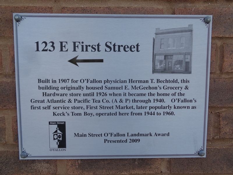123 E First Street Marker image. Click for full size.