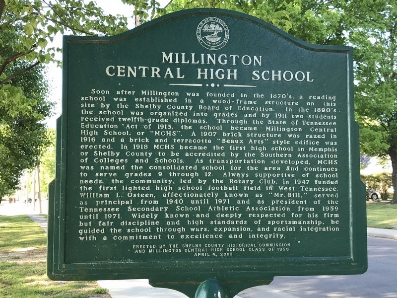 Millington Central High School Marker image. Click for full size.