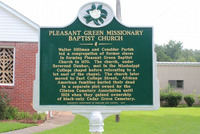 Pleasant Green Missionary Baptist Church Marker image. Click for full size.