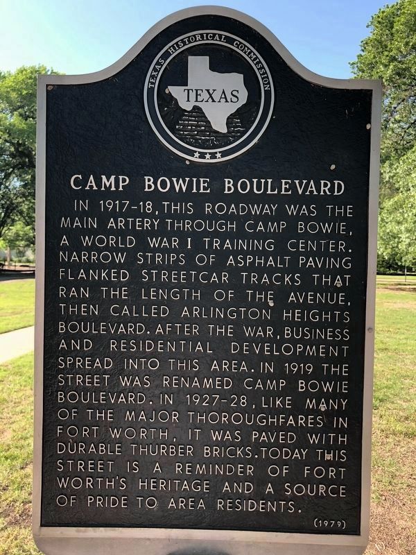 Camp Bowie Boulevard Marker image. Click for full size.