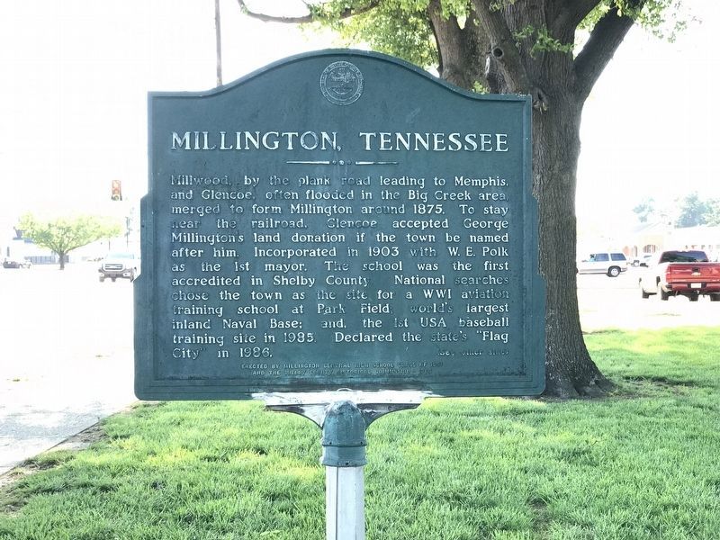 Millington, Tennessee side of the marker image. Click for full size.